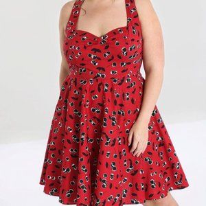 Hell Bunny Plus Size black & red Cherry Dress 3x